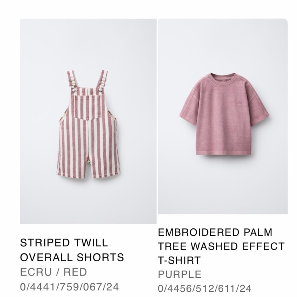 NWT Zara Kids 2Year/2T Overall Shirt Set